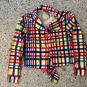 Nwt Terez rainbow tie long sleeve shirt extra small
